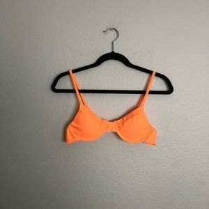 Neon orange underwire bikini top